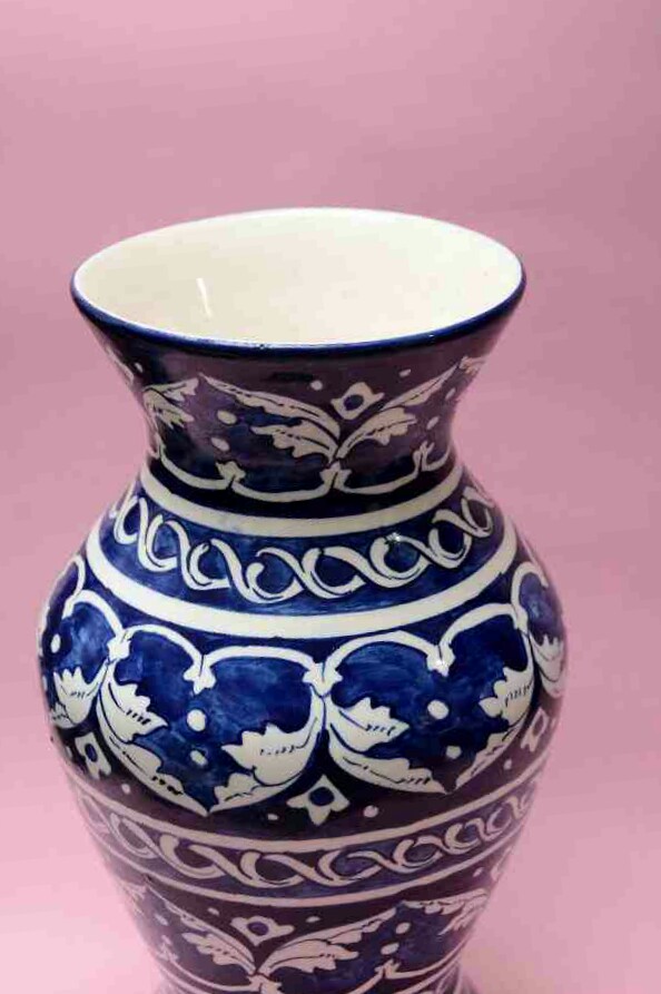 Blue pottery Flower vase - Duplicate IMG # 1