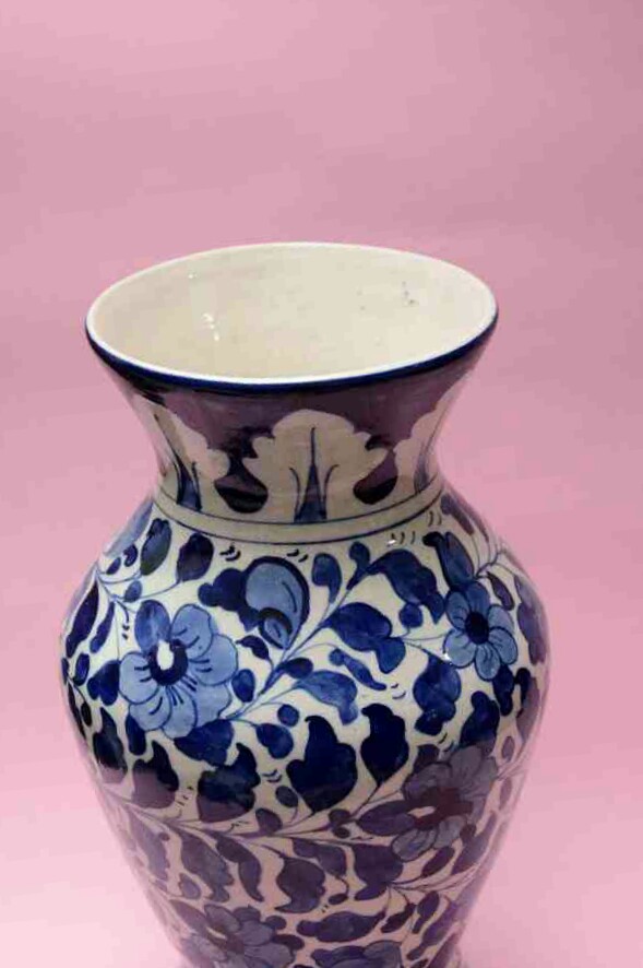 Blue pottery Flower vase - Duplicate IMG # 1
