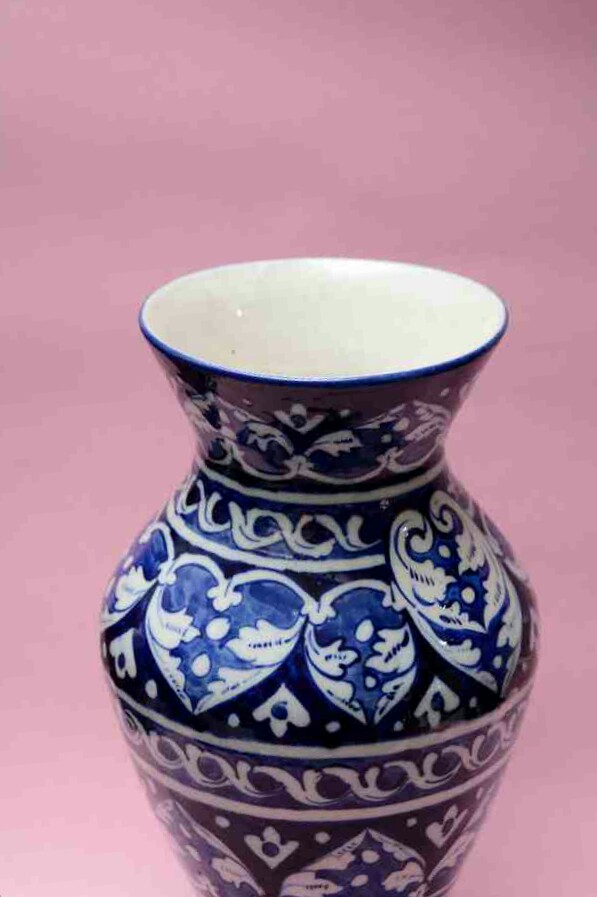 Blue pottery Flower vase - Duplicate - Duplicate IMG # 1