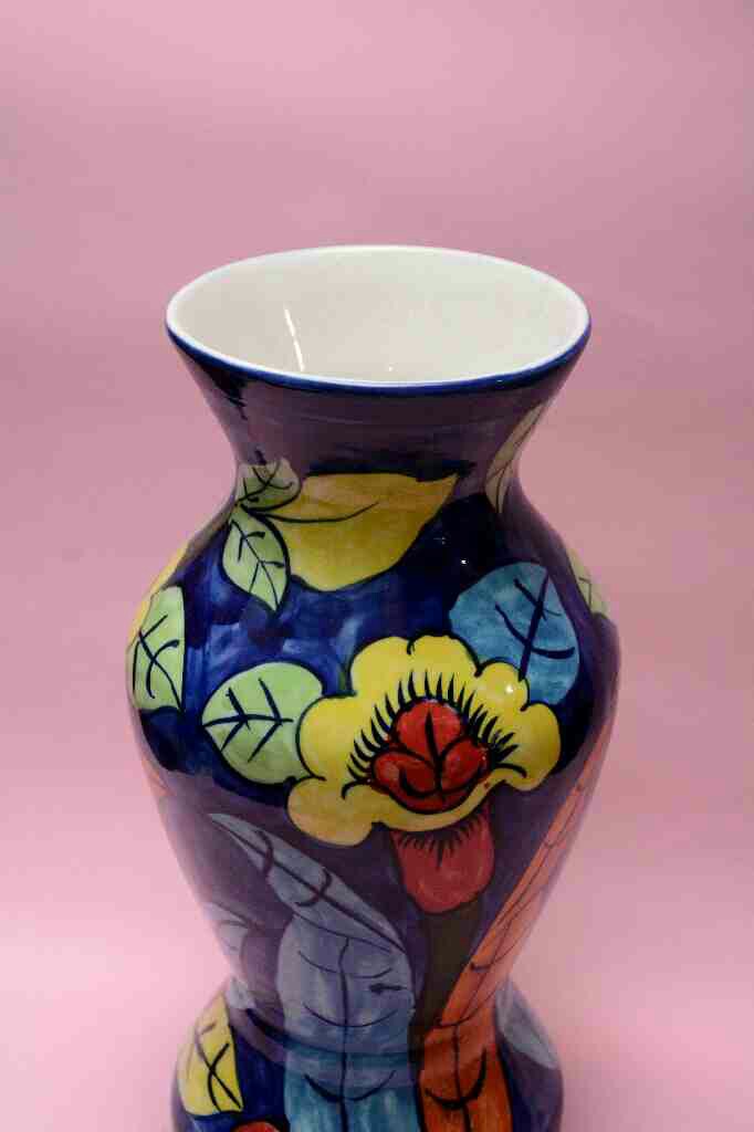 Blue pottery Flower vase - Duplicate IMG # 1