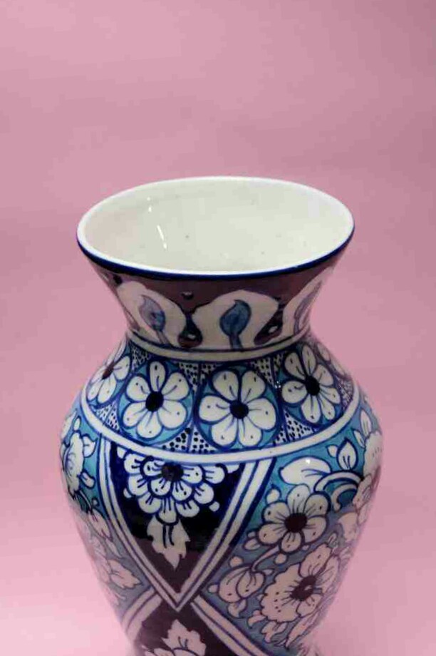 Blue pottery Flower vase - Duplicate IMG # 1