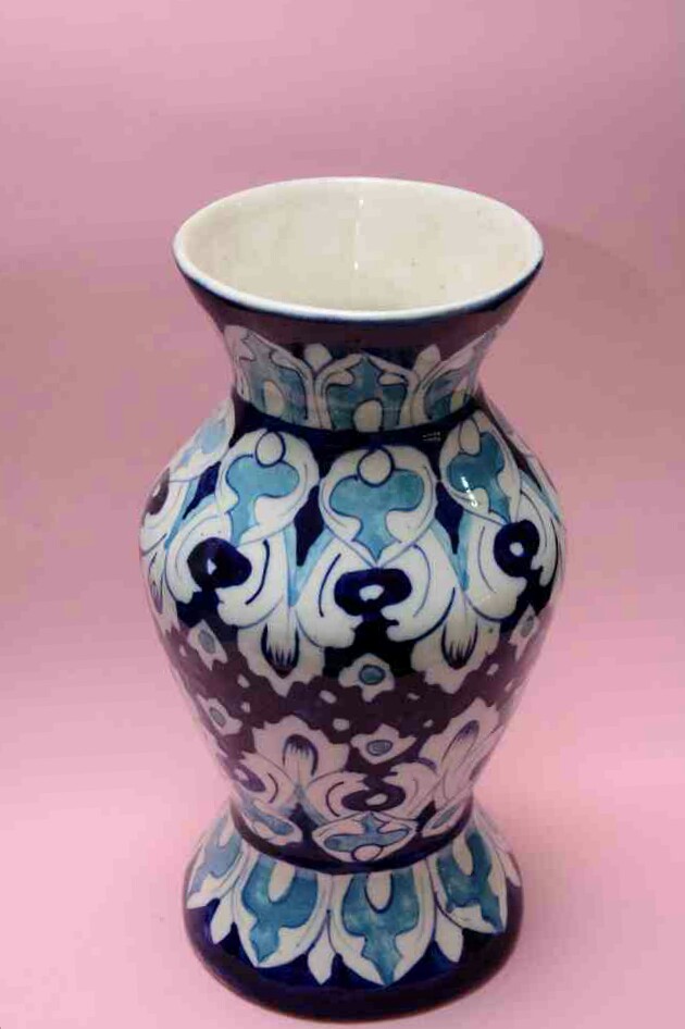 Blue pottery Flower vase - Duplicate IMG # 1