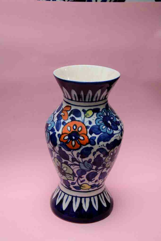 Blue pottery Flower vase - Duplicate IMG # 1
