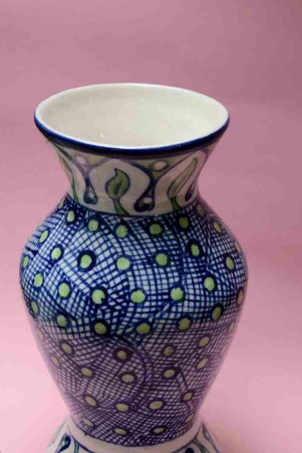 Blue pottery Flower vase IMG # 1