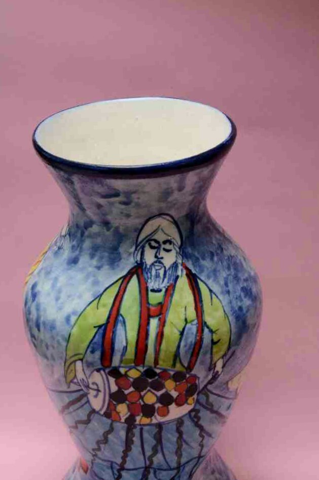 Blue pottery Flower vase - Duplicate - Duplicate IMG # 1