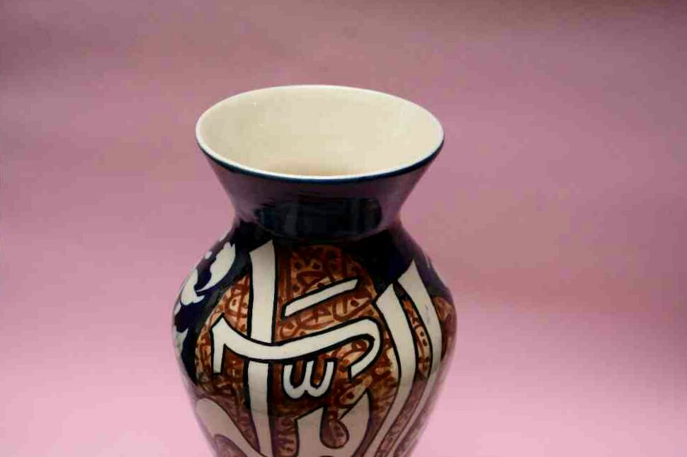Blue pottery Flower vase IMG # 1