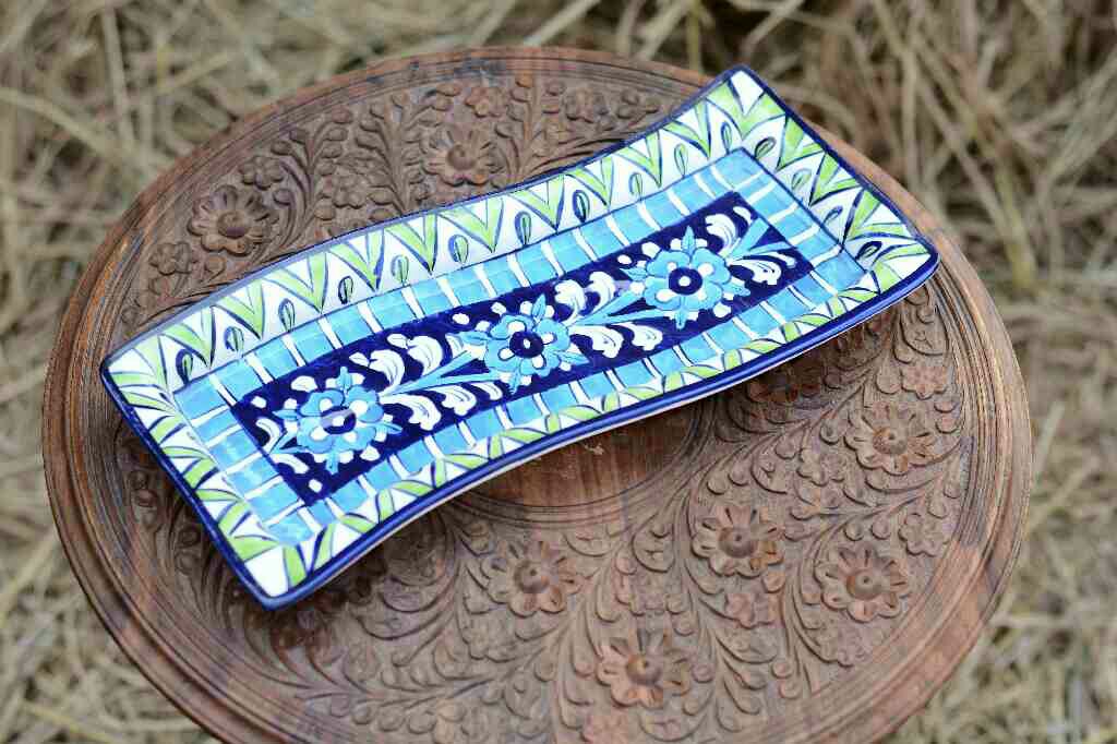 Blue pottery kebab dish - Duplicate IMG # 1