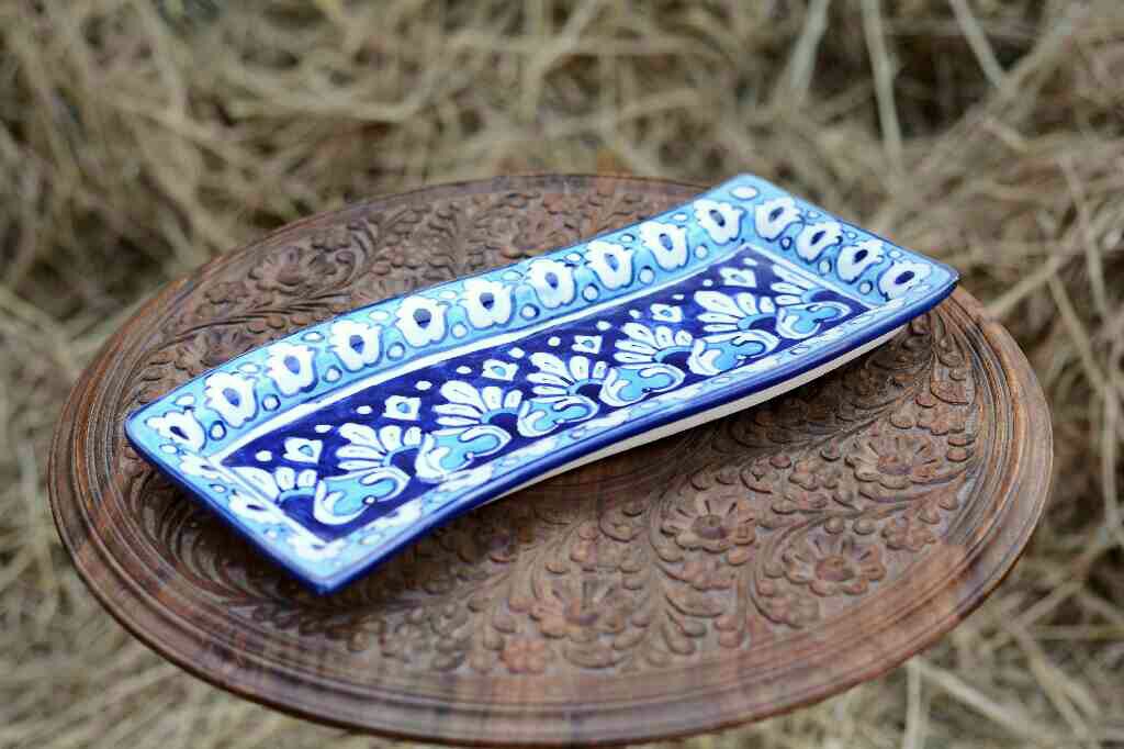 Blue pottery kebab dish - Duplicate IMG # 1