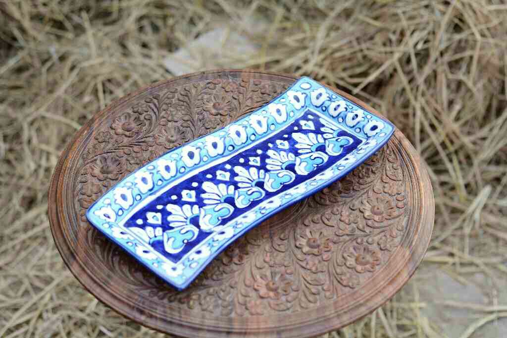 Blue pottery kebab dish - Duplicate IMG # 2