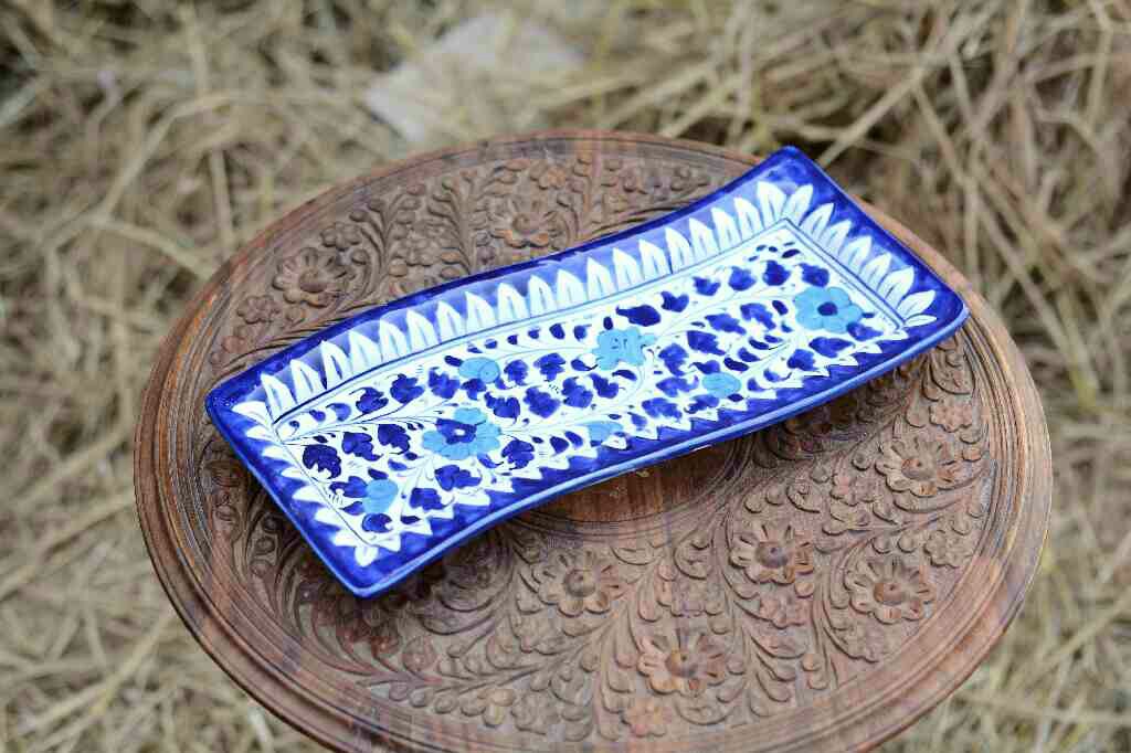 Blue pottery kebab dish - Duplicate IMG # 1