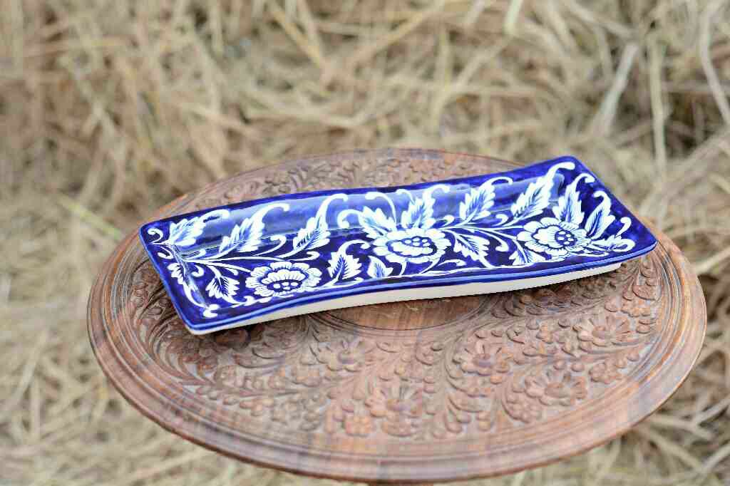 Blue pottery kebab dish - Duplicate IMG # 1