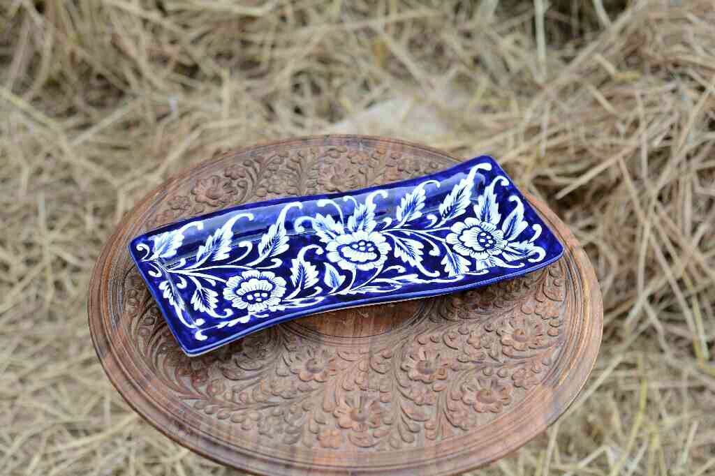 Blue pottery kebab dish IMG # 2