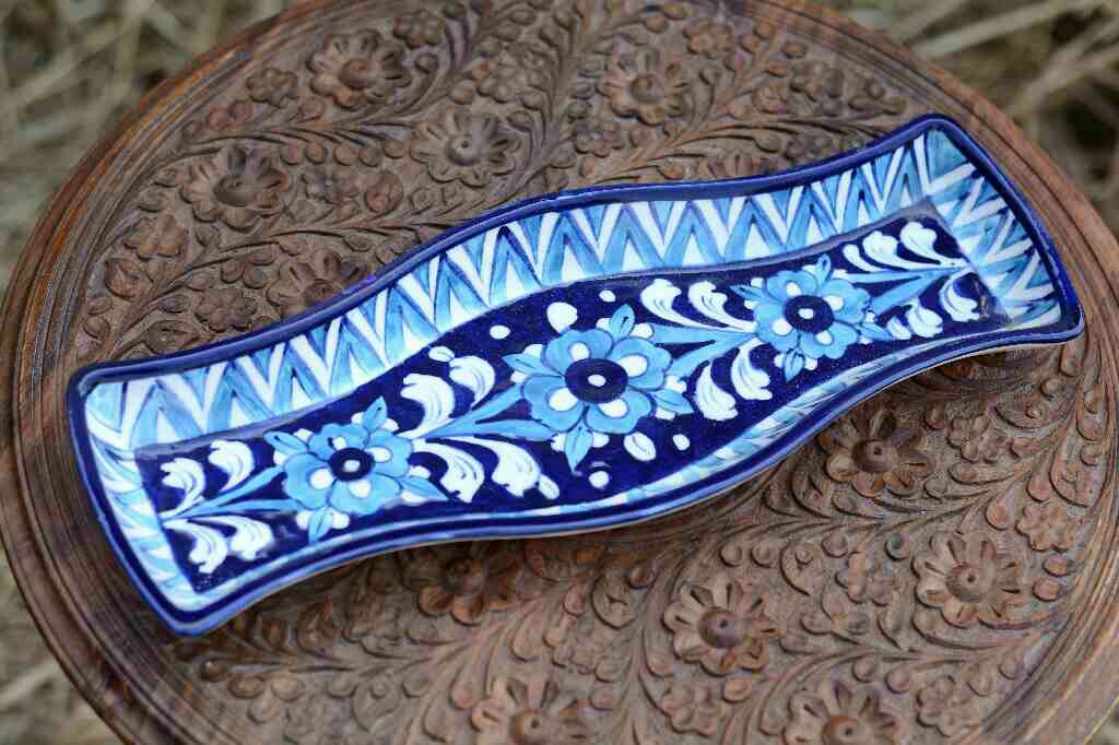 Blue pottery kebab Dish - Duplicate IMG # 1