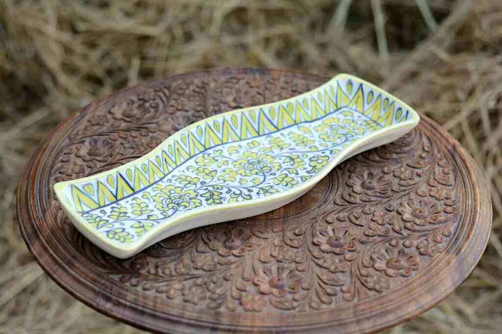 Blue pottery kebab Dish - Duplicate IMG # 1