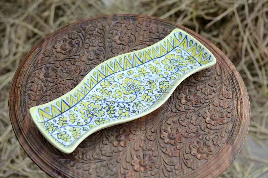Blue pottery kebab Dish - Duplicate IMG # 1