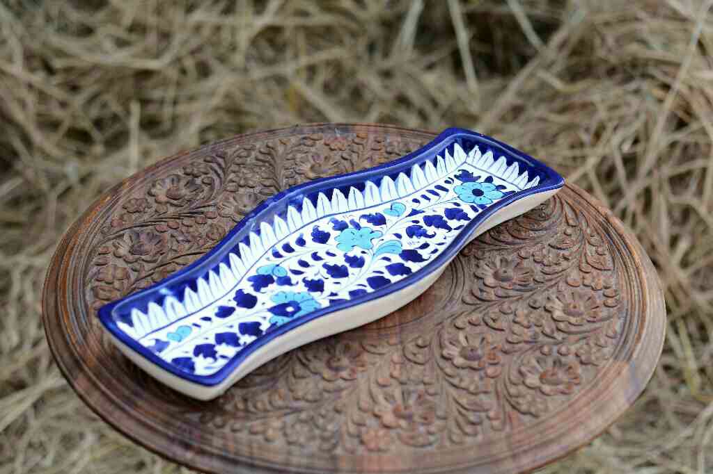 Blue pottery kebab Dish - Duplicate - Duplicate IMG # 1