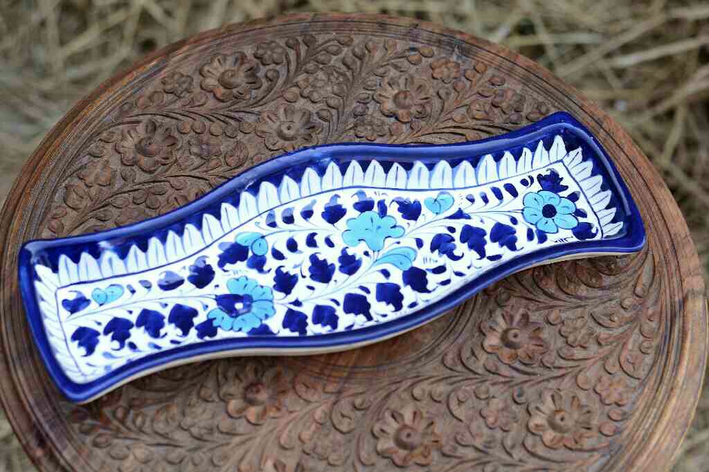 Blue pottery kebab Dish - Duplicate - Duplicate IMG # 1