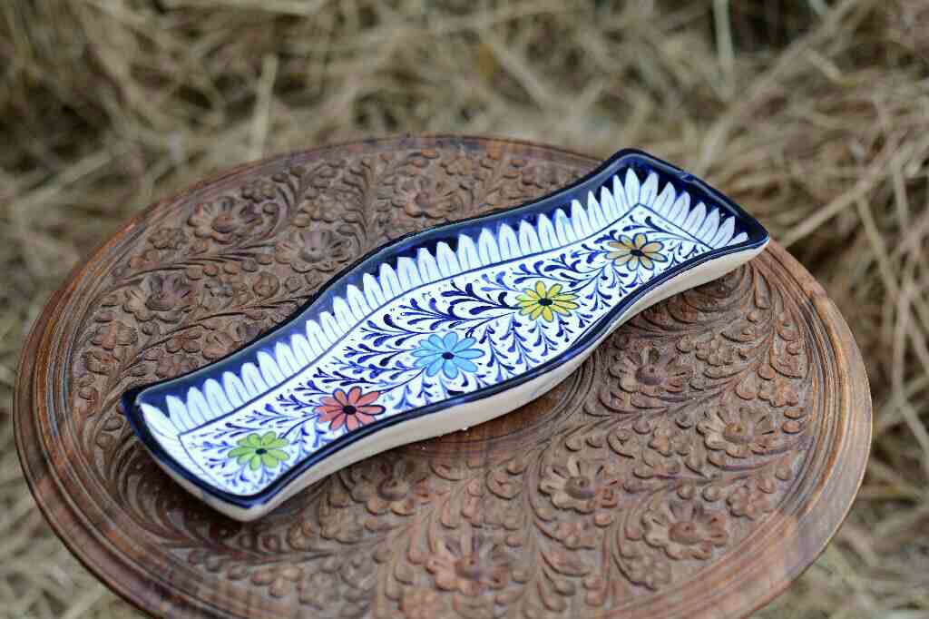 Blue pottery kebab Dish - Duplicate IMG # 1