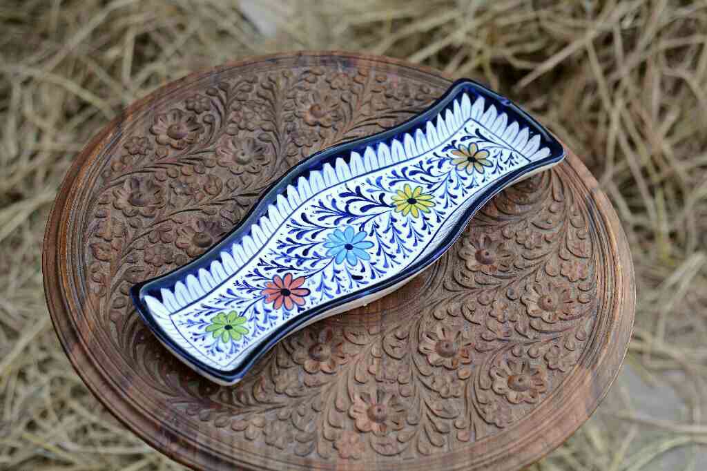 Blue pottery kebab Dish - Duplicate IMG # 2