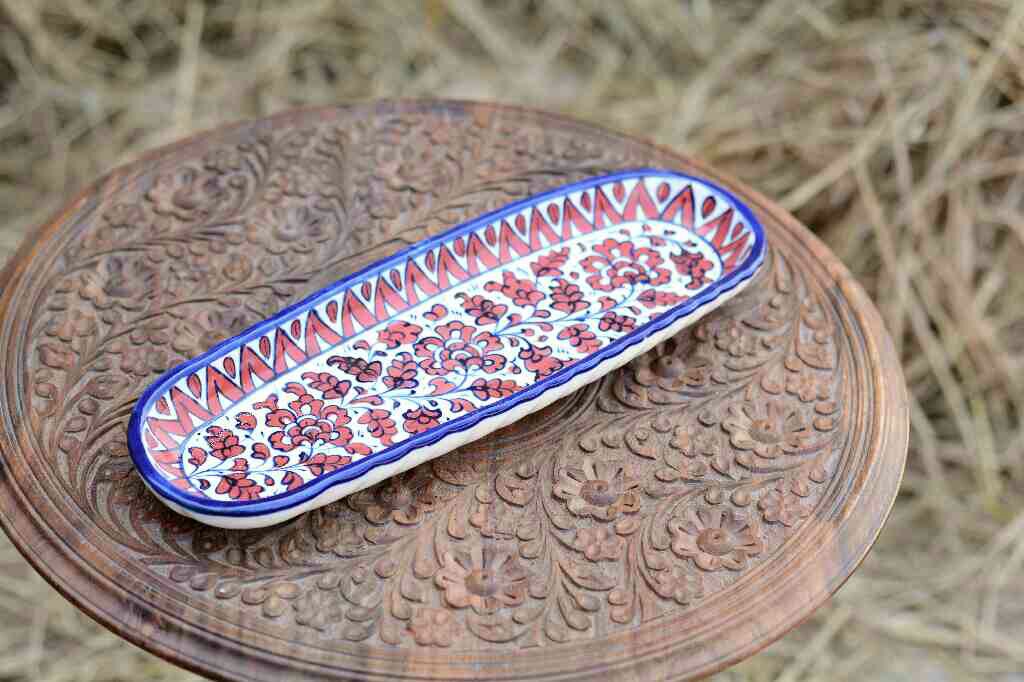 Blue pottery kebab Dish - Duplicate IMG # 1