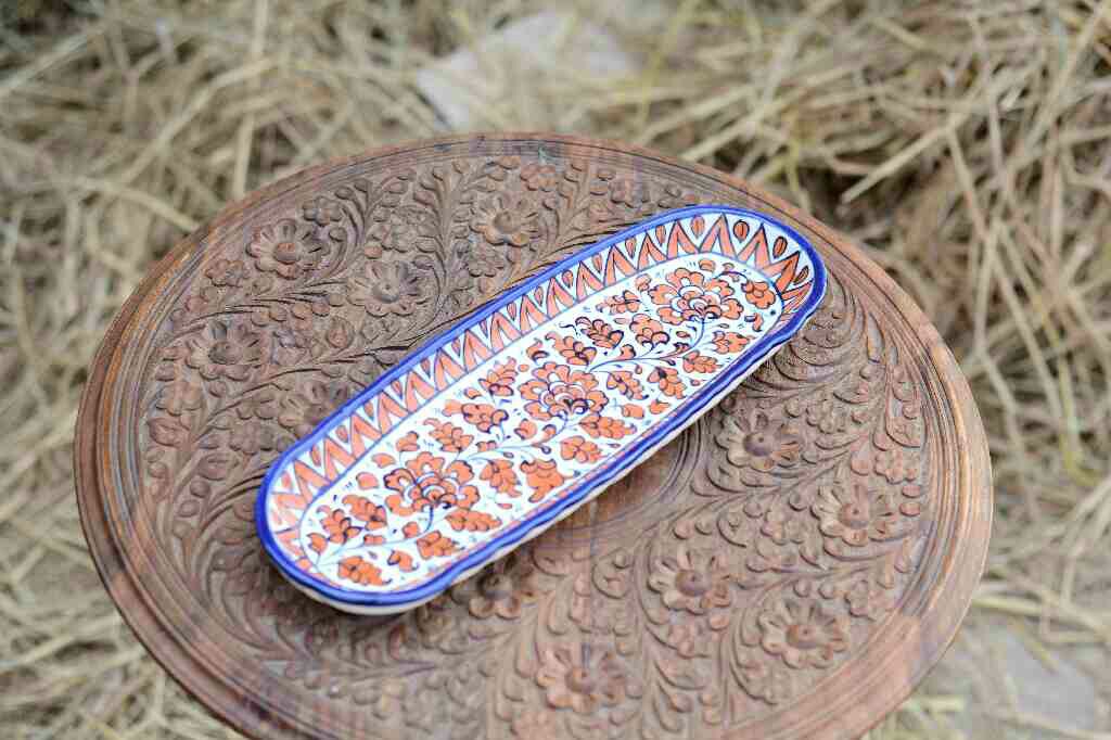 Blue pottery kebab Dish - Duplicate IMG # 1