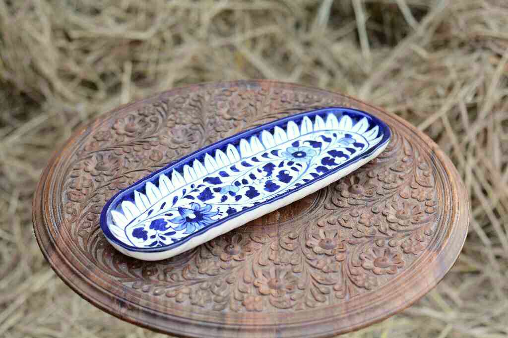 Blue pottery kebab Dish - Duplicate IMG # 1
