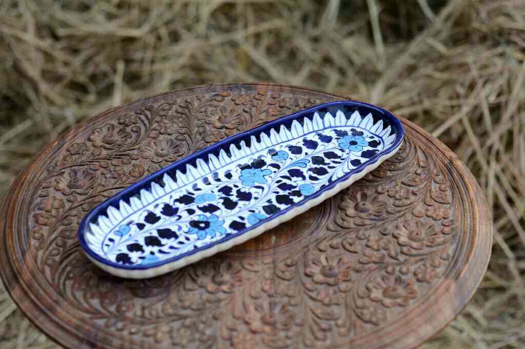 Blue pottery kebab Dish - Duplicate IMG # 1