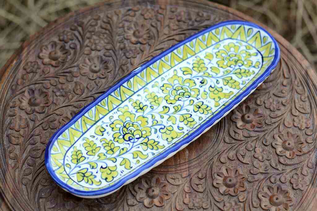 Blue pottery kebab Dish IMG # 1