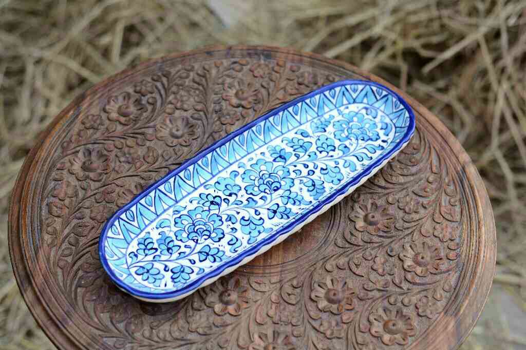 Blue pottery kebab Dish - Duplicate IMG # 1
