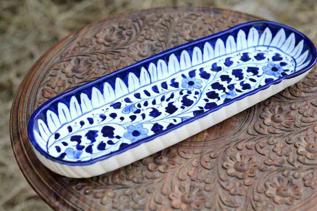 Blue pottery kebab Dish IMG # 1