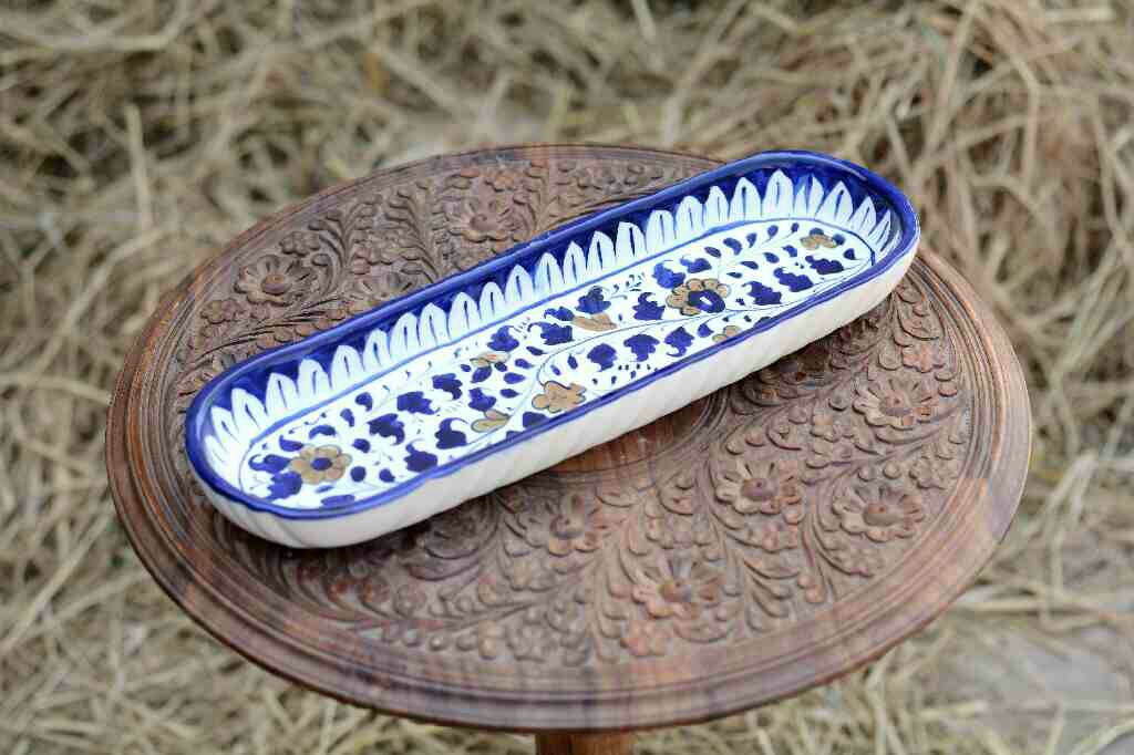 Blue pottery kebab Dish IMG # 1