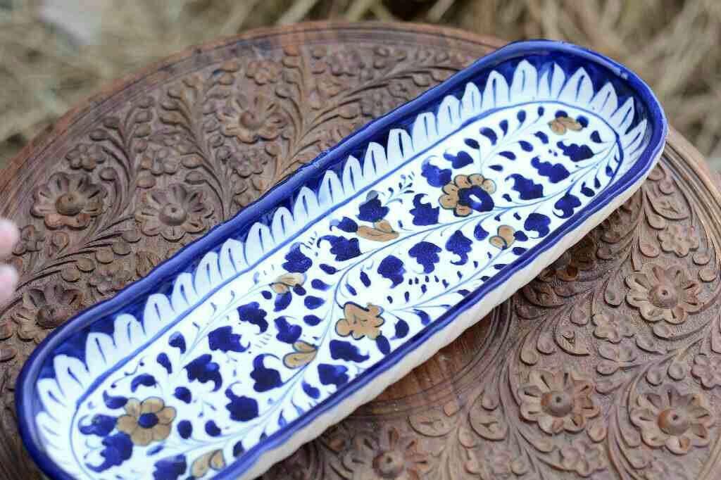 Blue pottery kebab Dish IMG # 1