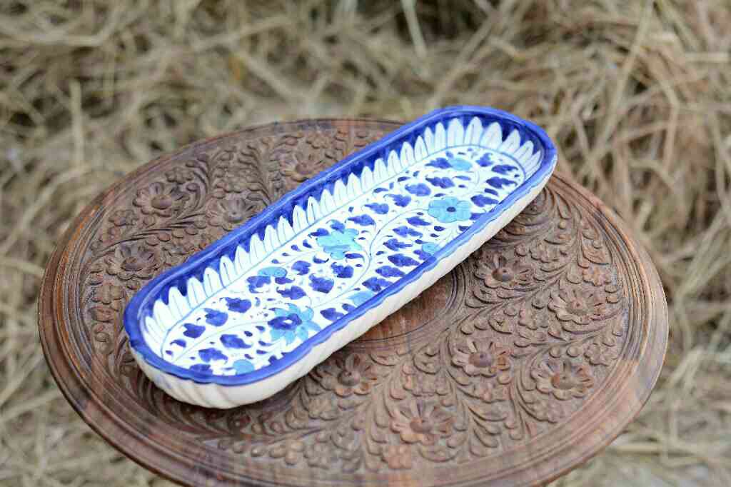 Blue pottery kebab Dish - Duplicate IMG # 1