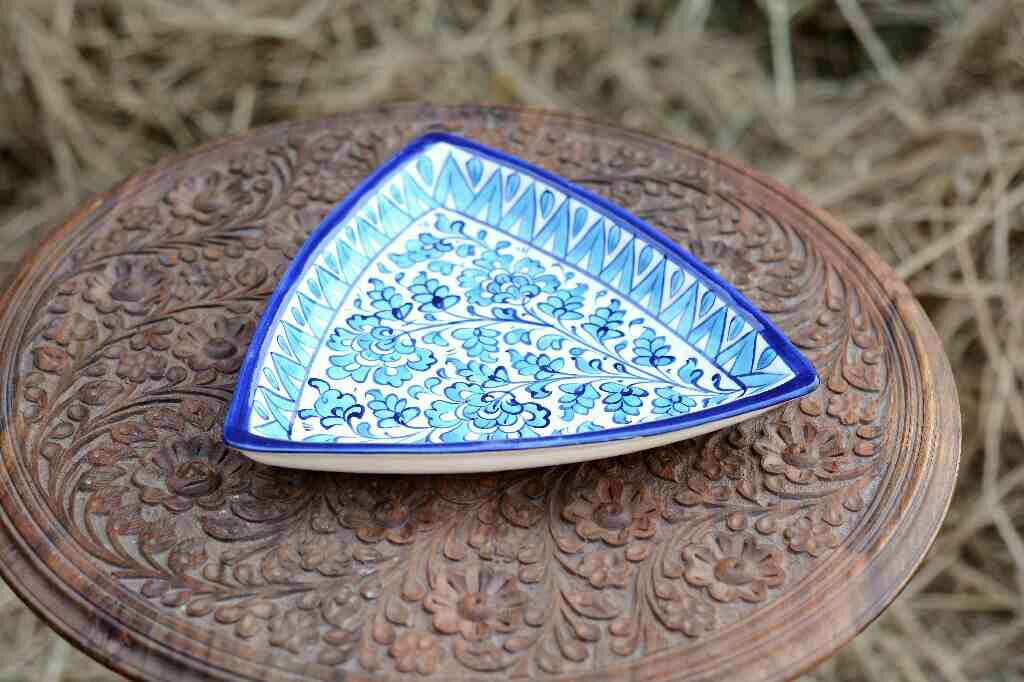 Blue pottery Star shape serving dish - Duplicate IMG # 1