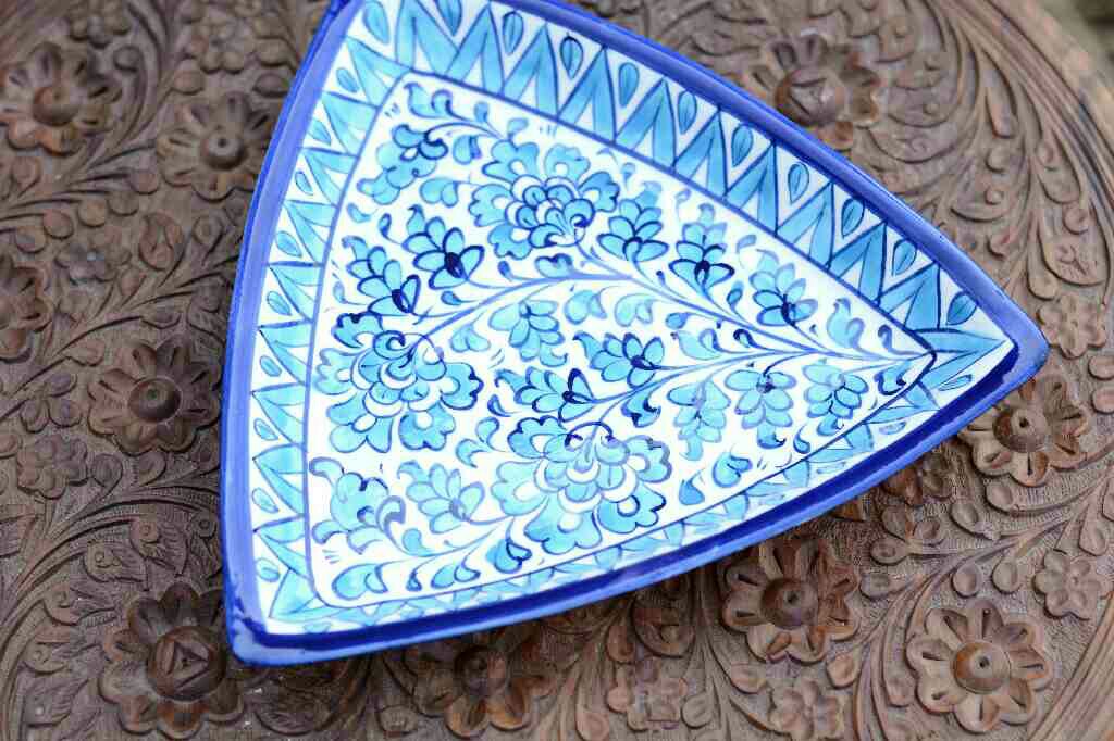 Blue pottery Star shape serving dish - Duplicate IMG # 1