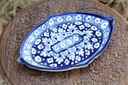 Blue pottery Triangular dish - Duplicate IMG # 1