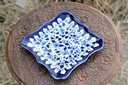 Blue pottery Apple dish - Duplicate IMG # 1