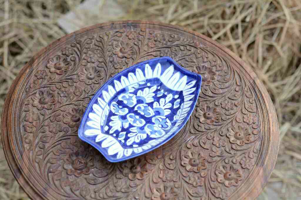 Blue Pottery Dry fruit Dish IMG # 1