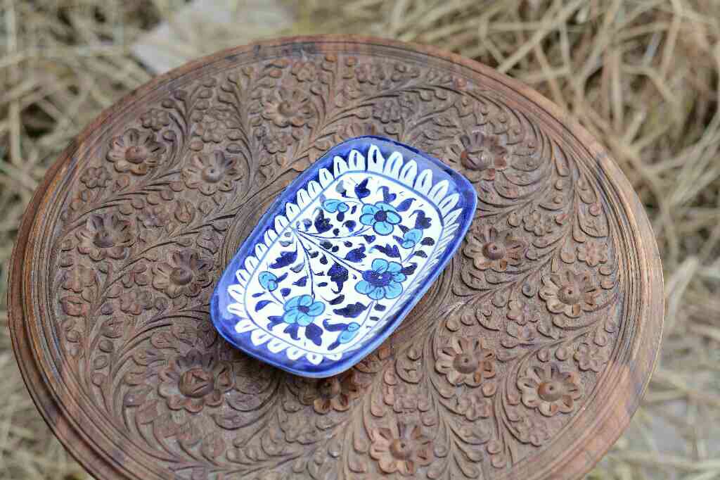 Blue Pottery Dry fruit Dish IMG # 1