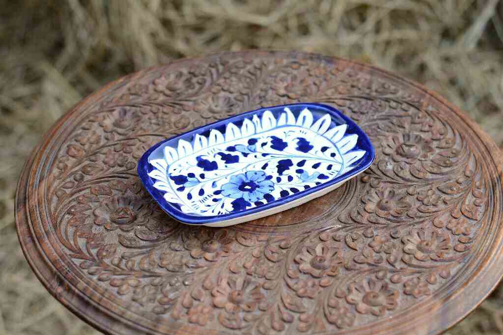 Blue Pottery Dry fruit Dish - Duplicate IMG # 1