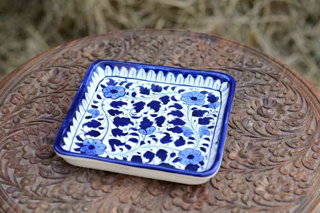 Blue Pottery Dry fruit Dish - Duplicate IMG # 1