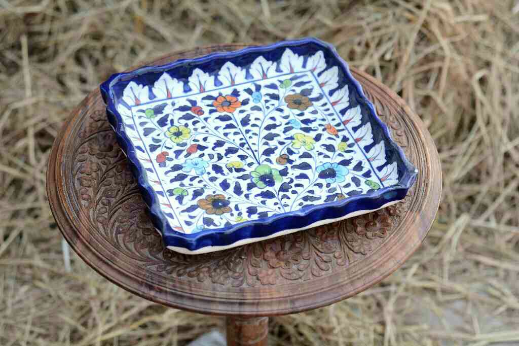 Blue Pottery Oval shape raita bowl - Duplicate IMG # 2