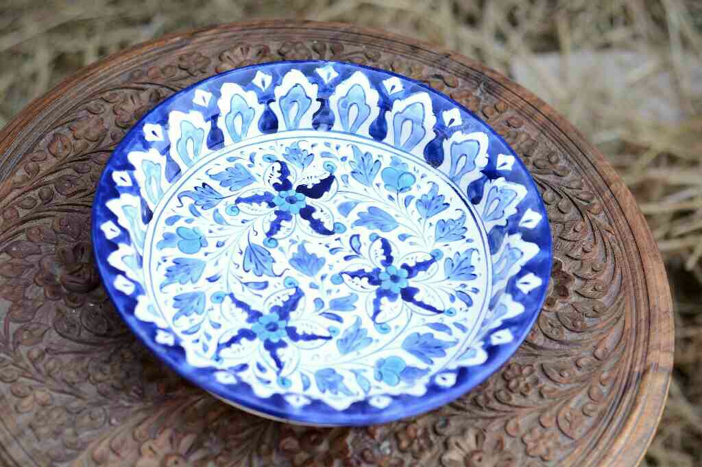 Blue Pottery Round dish IMG # 1
