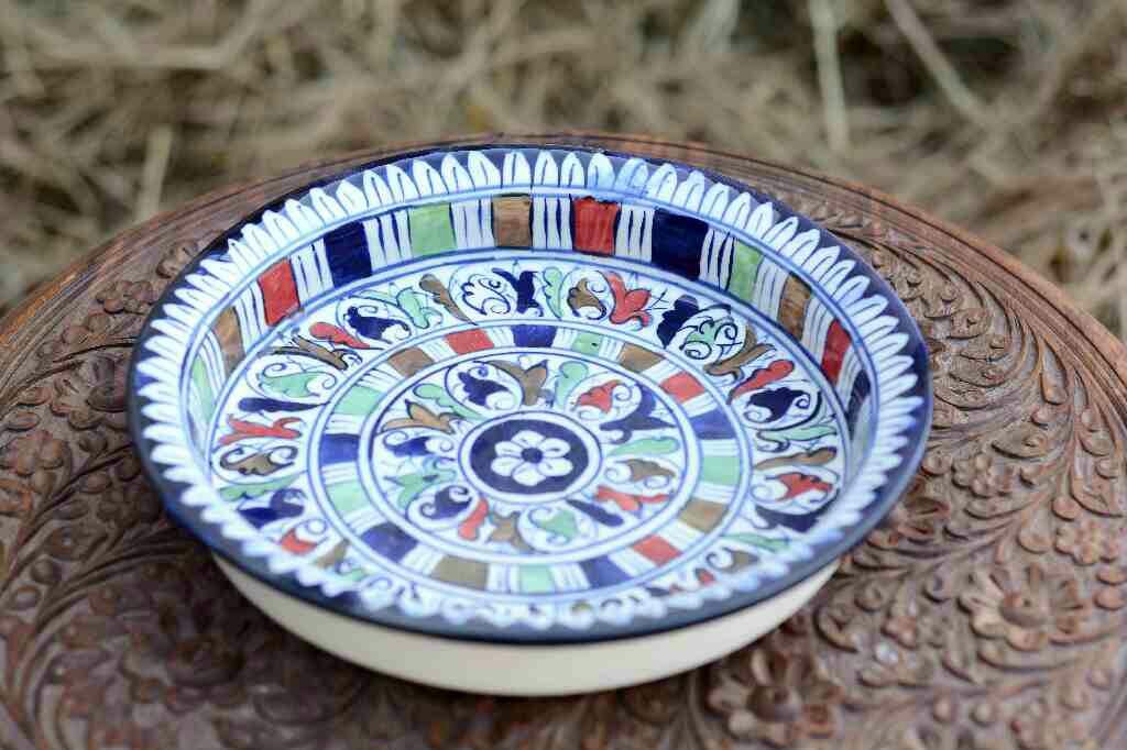 Blue Pottery Round dish - Duplicate IMG # 1