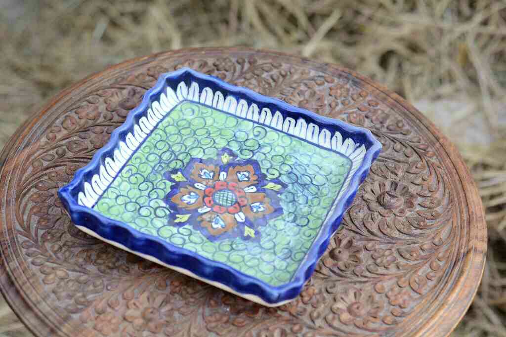 Blue Pottery Round dish - Duplicate IMG # 1