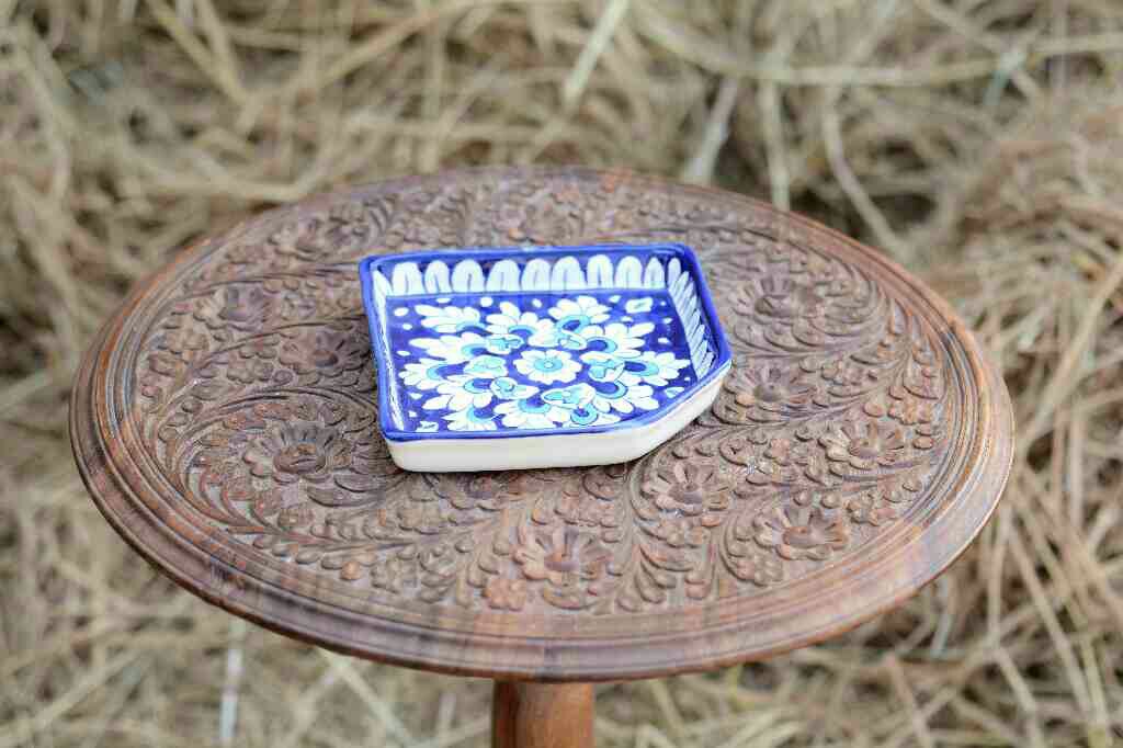 Blue Pottery Dry fruit serving tray - Duplicate IMG # 1