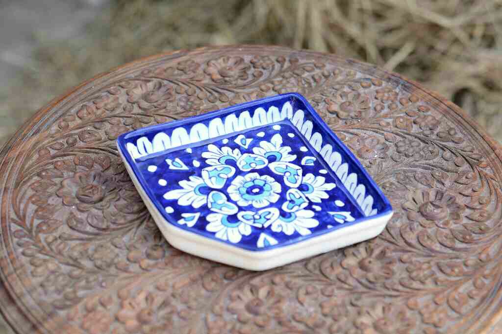 Blue Pottery Dry fruit serving tray - Duplicate IMG # 1