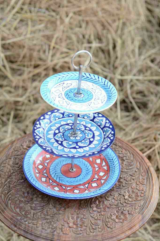 Blue Pottery Dry fruit serving tray - Duplicate IMG # 1