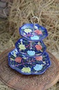 Blue Pottery Cup cake serving tray - Duplicate IMG # 1