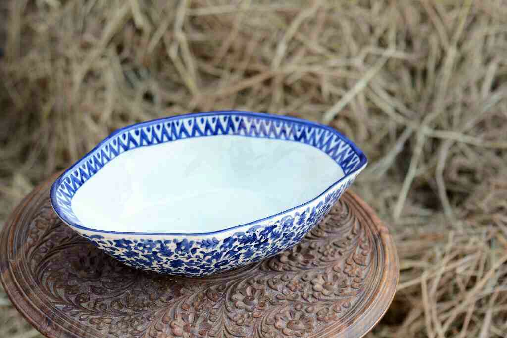 Blue pottery deep bowl - Duplicate IMG # 1